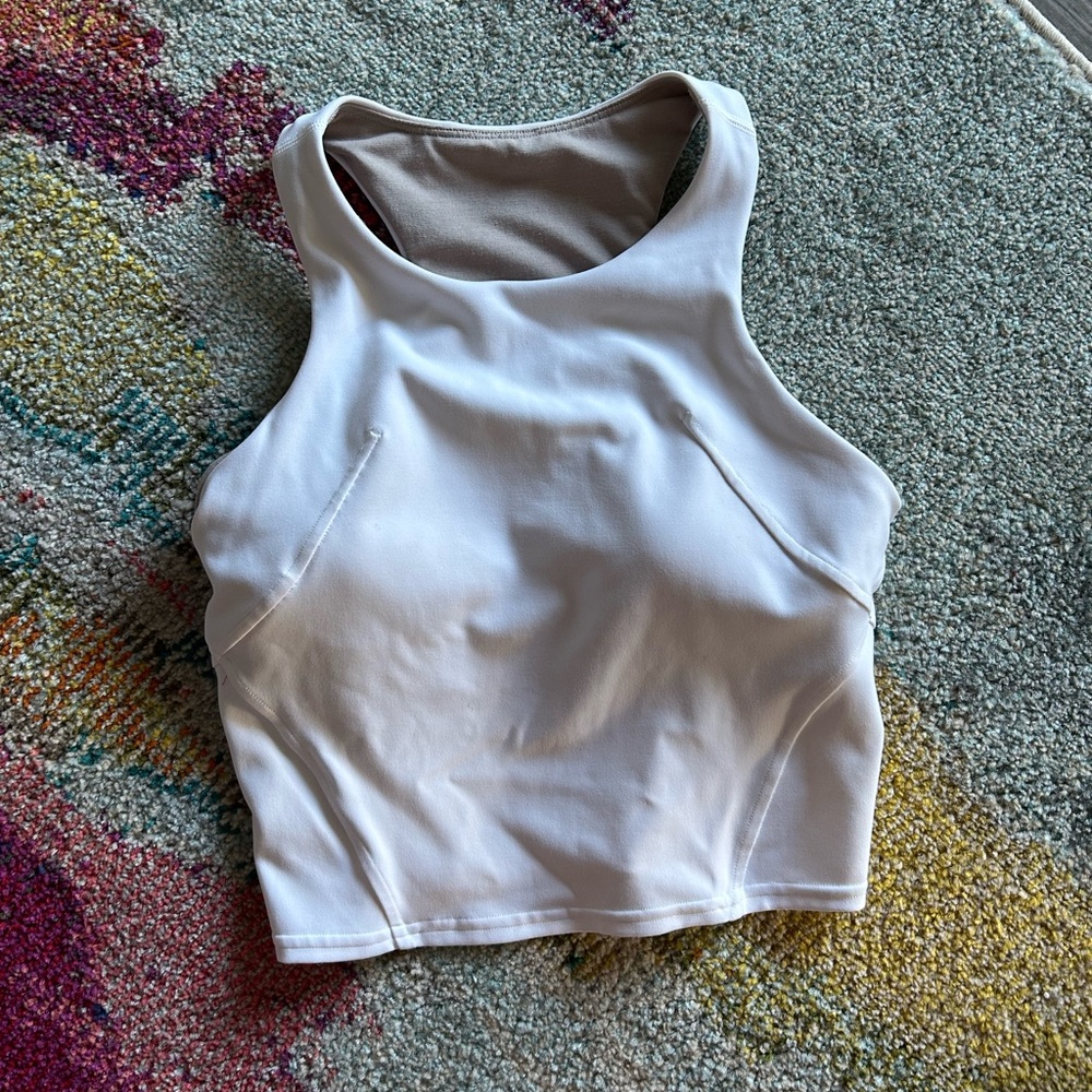 Lululemon White Invigorate Train High Neck Racerback Tank - Picture 2 of 4